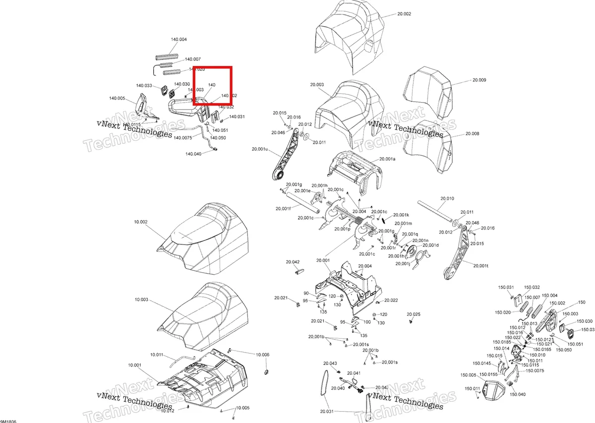Деталь 510005854 на схеме узла 2018 Ski-Doo GRAND TOURING 600HO E-TEC Seat Grand Touring Le