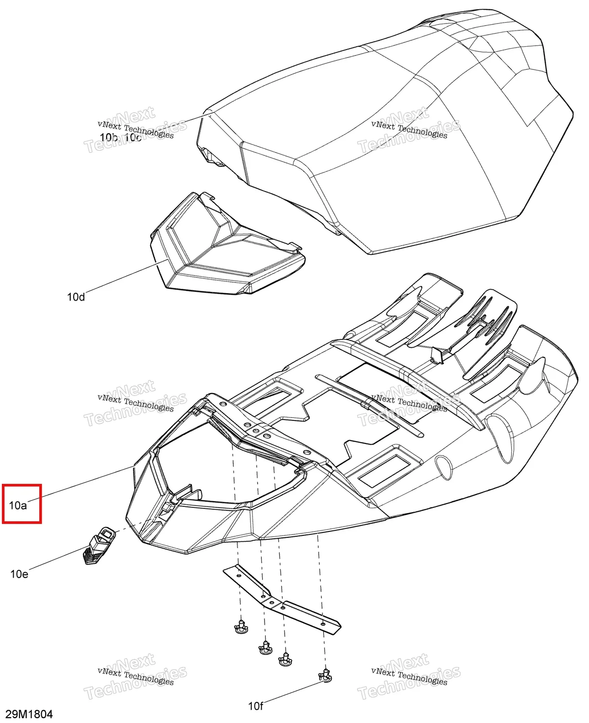 Деталь 510005938 на схеме узла 2018 Ski-Doo SUMMIT 600HO E-TEC Seat Summit 600 Ho E-Tec