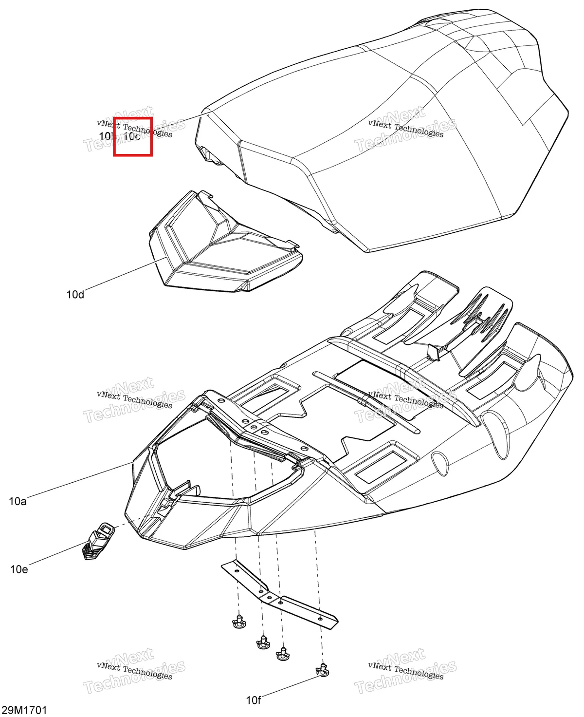 Деталь 510006284 на схеме узла 2017 Ski-Doo SUMMIT - 2-STROKE - 800R E-TEC Seat