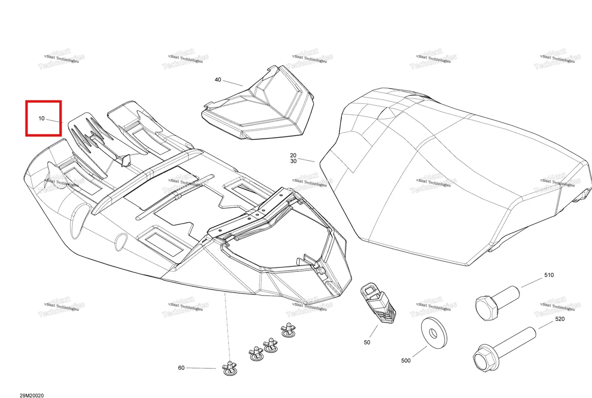 Деталь 510006292 на схеме узла 2020 Ski-Doo TUNDRA 600HO E-TEC Seat