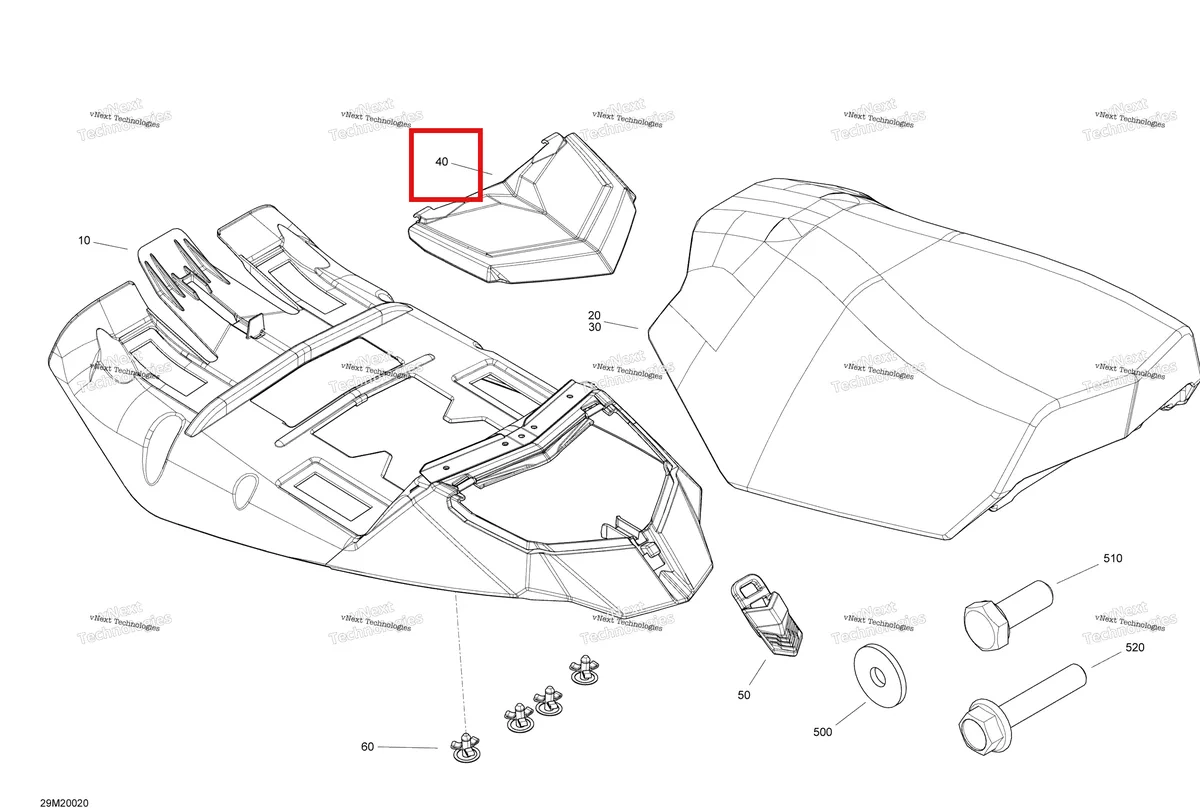 Деталь 510006293 на схеме узла 2020 Ski-Doo TUNDRA 600HO E-TEC Seat