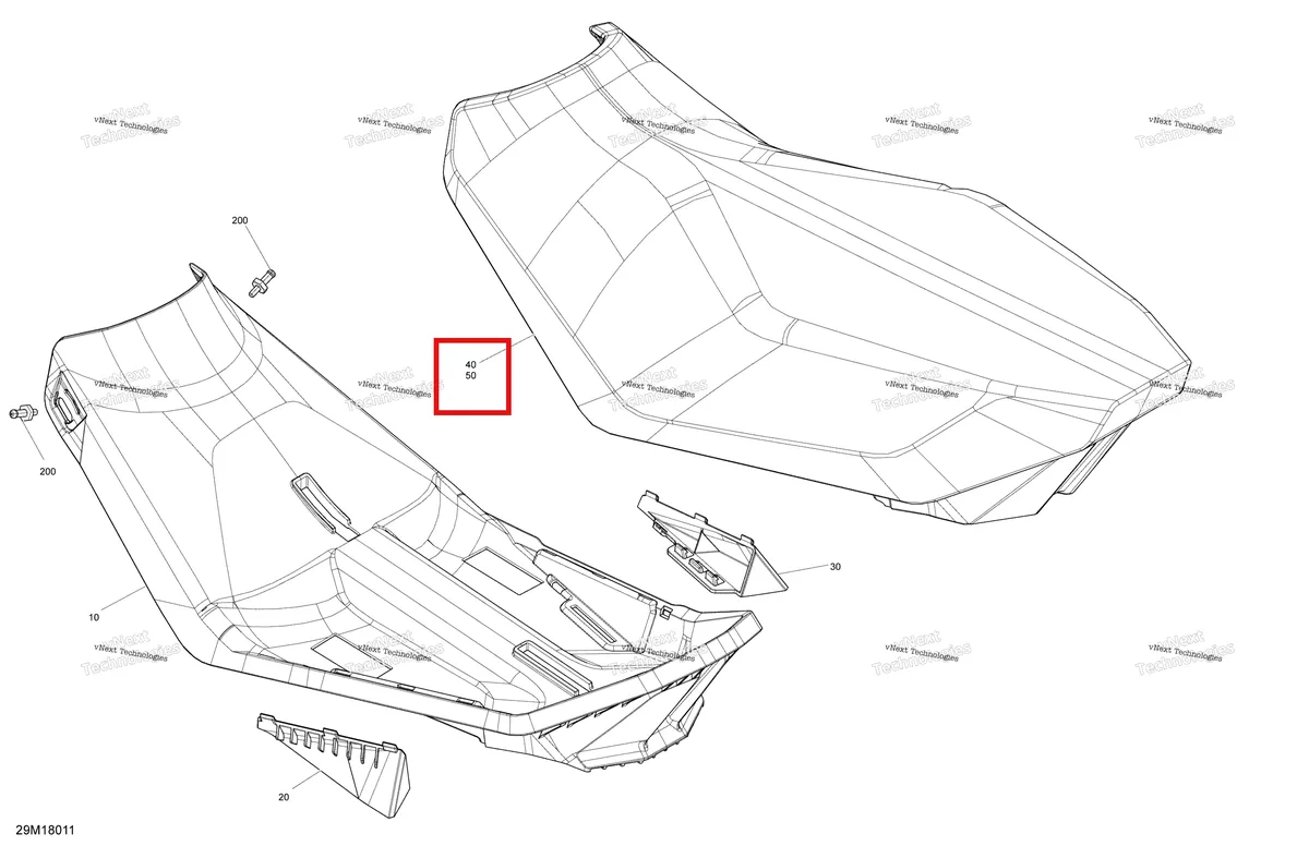 Деталь 510006454 на схеме узла 2018 Ski-Doo MXZ 850 E-TEC Seat Mxz 850 E-Tec