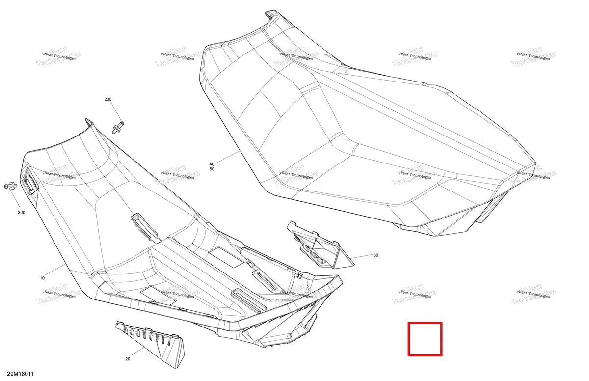Деталь 510006459 на схеме узла 2018 Ski-Doo RENEGADE 850 E-TEC Seat Renegade 850 E-Tec