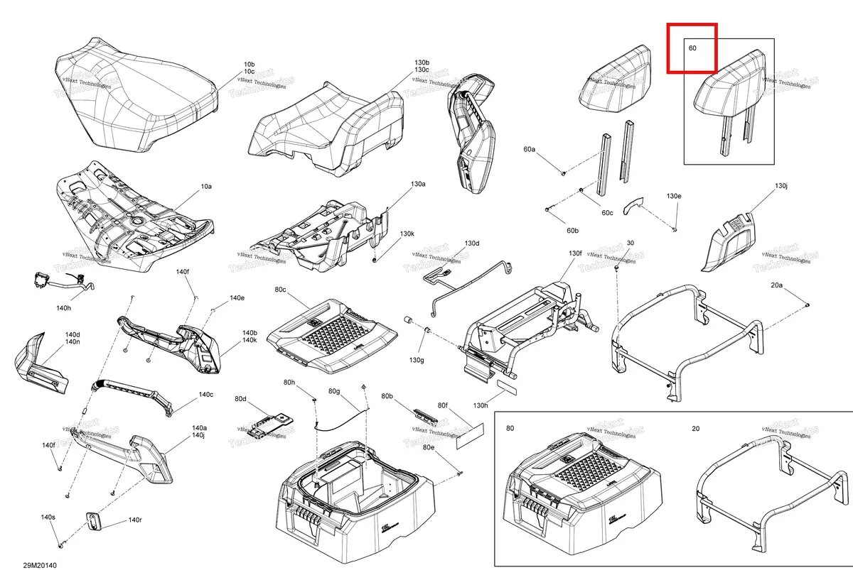 Деталь 510006880 на схеме узла 2020 Ski-Doo EXPEDITION LE/SE 600R E-TEC Seat - Main Section - Le - Se