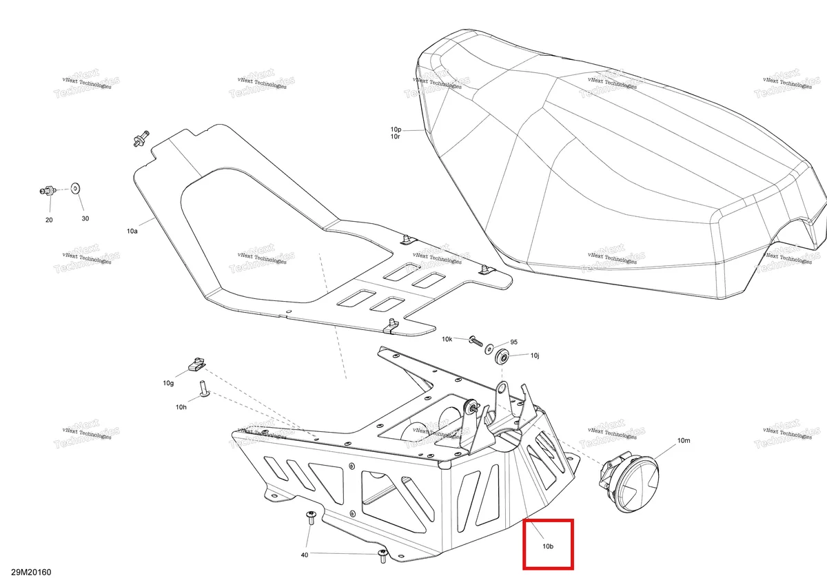 Деталь 510006985 на схеме узла 2020 Ski-Doo MXZ 600RS Seat - Main Section - Racing