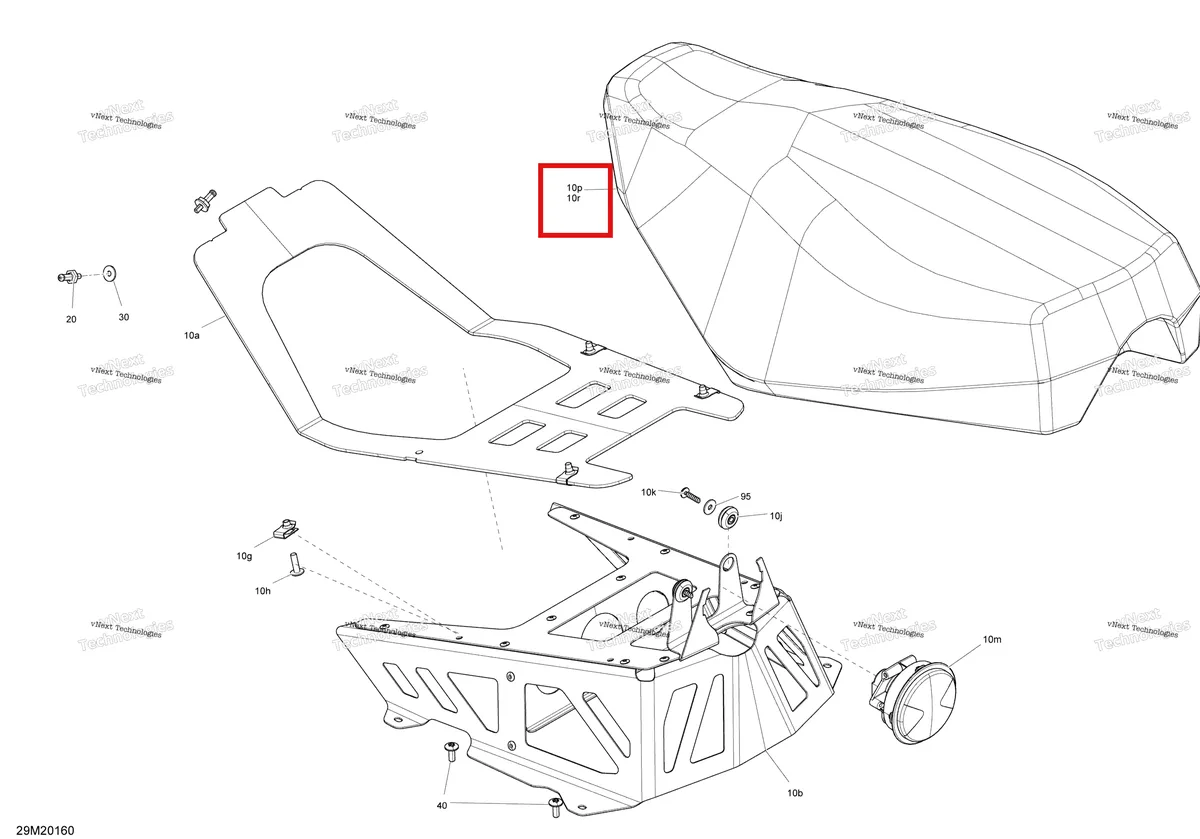 Деталь 510006991 на схеме узла 2020 Ski-Doo MXZ 600RS Seat - Main Section - Racing
