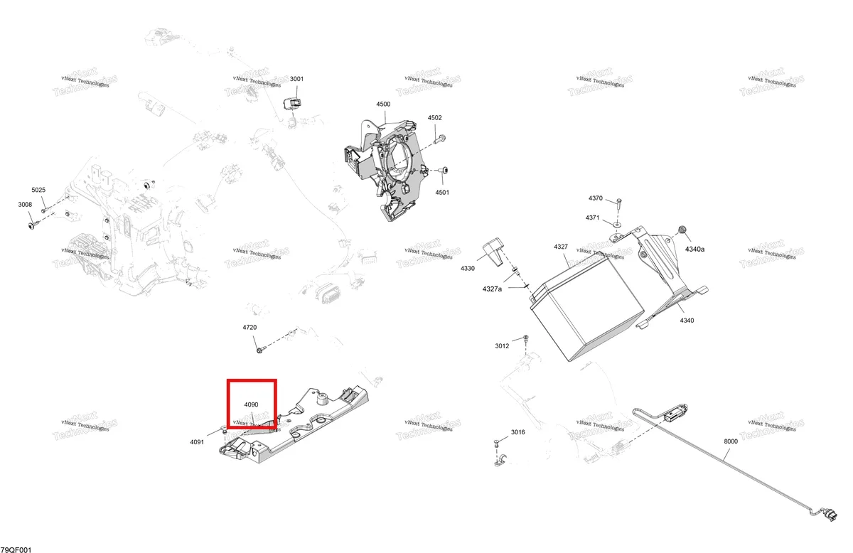 Деталь 510007832 на схеме узла 2026 Ski-Doo GRAND TOURING - SPORT - ESTA - Bright White - 14X120X0.75LFF Track Electric - Lower Section