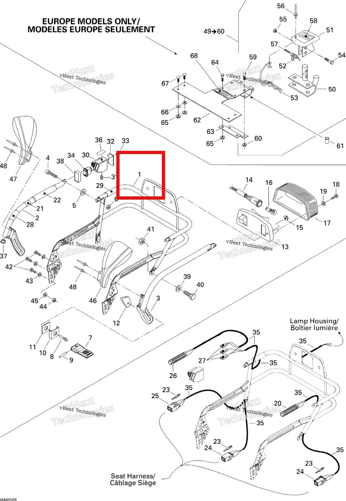 Деталь 511000124 на схеме узла 2005 Ski-Doo Legend V-1000 Luggage Rack