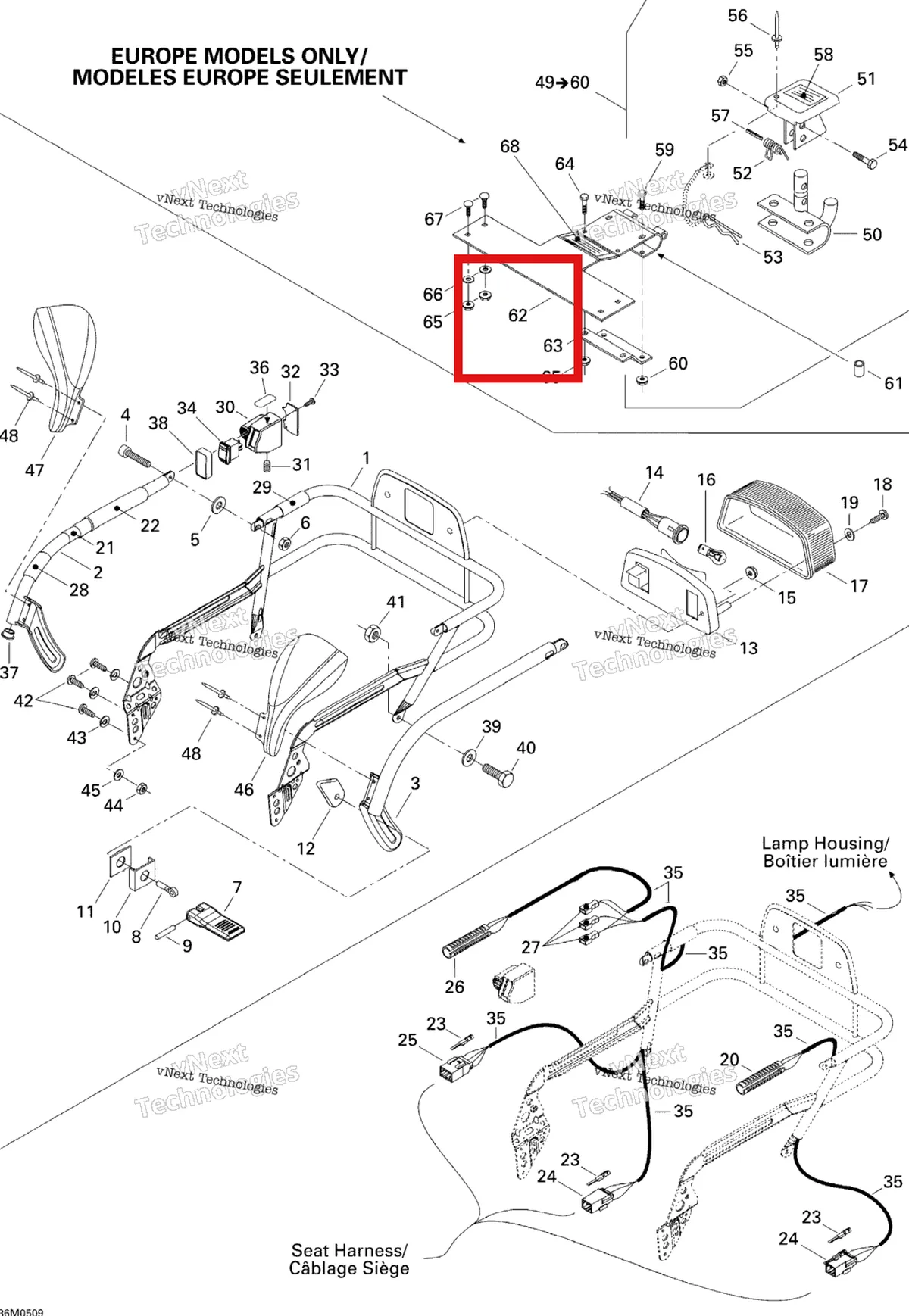 Деталь 511000217 на схеме узла 2005 Ski-Doo Legend V-1000 Luggage Rack