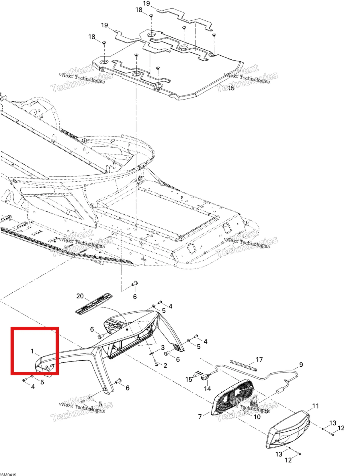 Деталь 511000234 на схеме узла 2005 Ski-Doo MX Z 600 HO SDI Renegade, Early Intro Luggage Rack