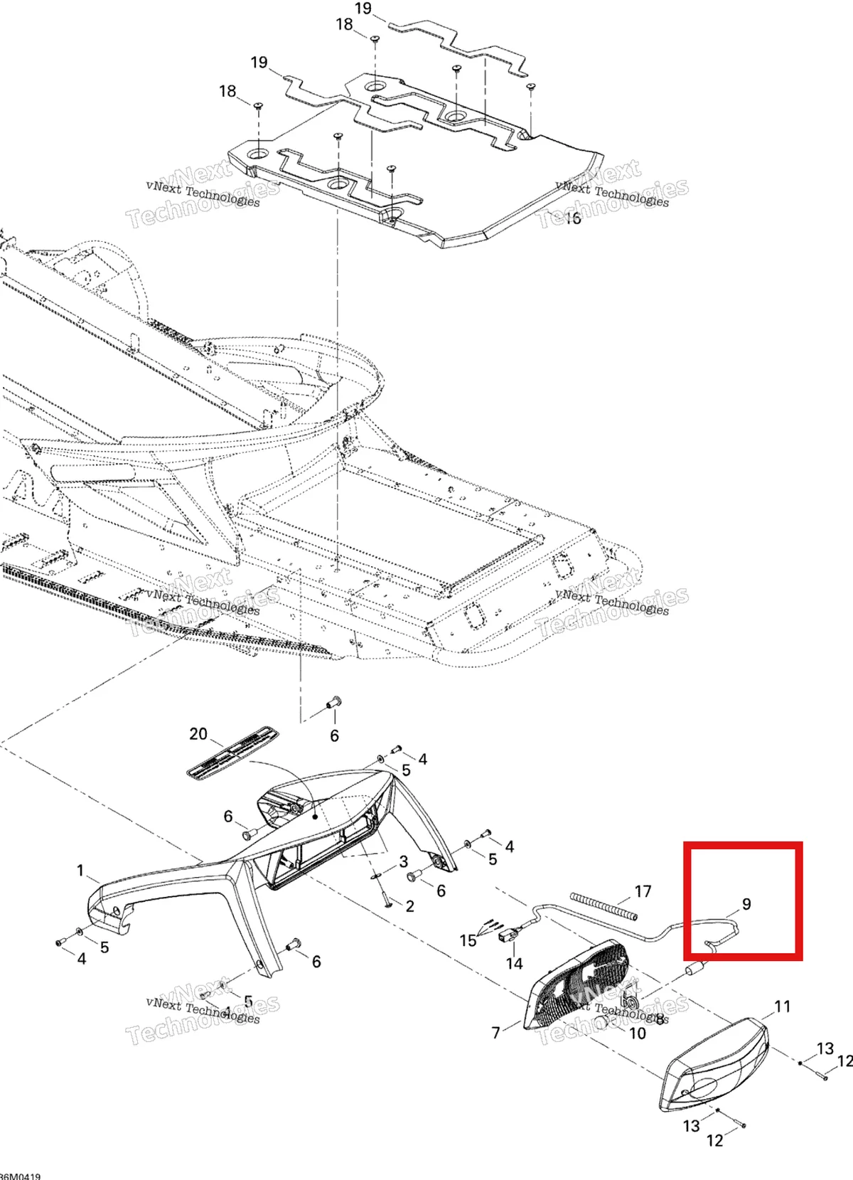 Деталь 511000248 на схеме узла 2005 Ski-Doo MX Z 600 HO SDI Renegade, Early Intro Luggage Rack