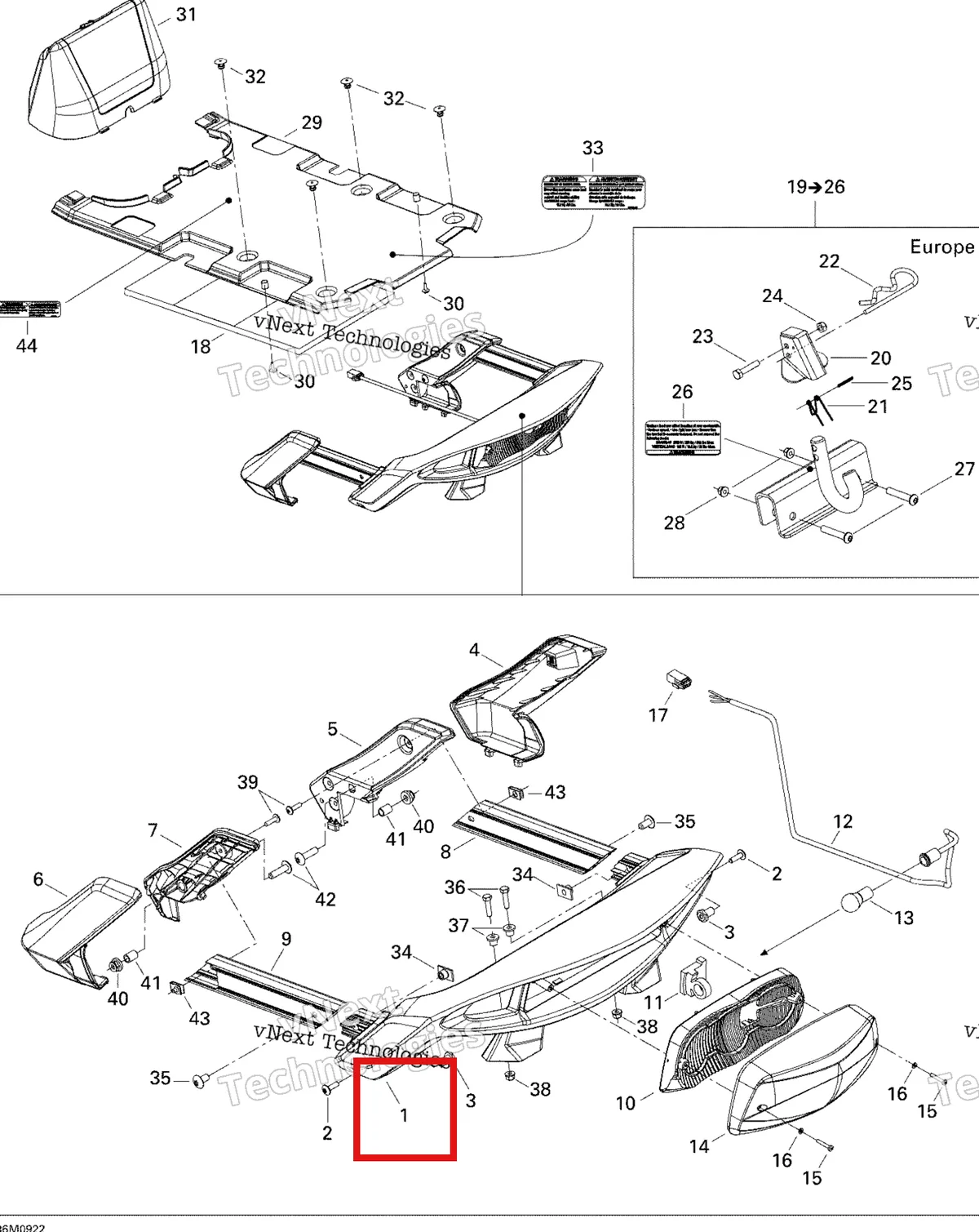 Деталь 511000317 (Багажник) на схеме узла 2009 Ski-Doo GTX Fan Luggage Rack