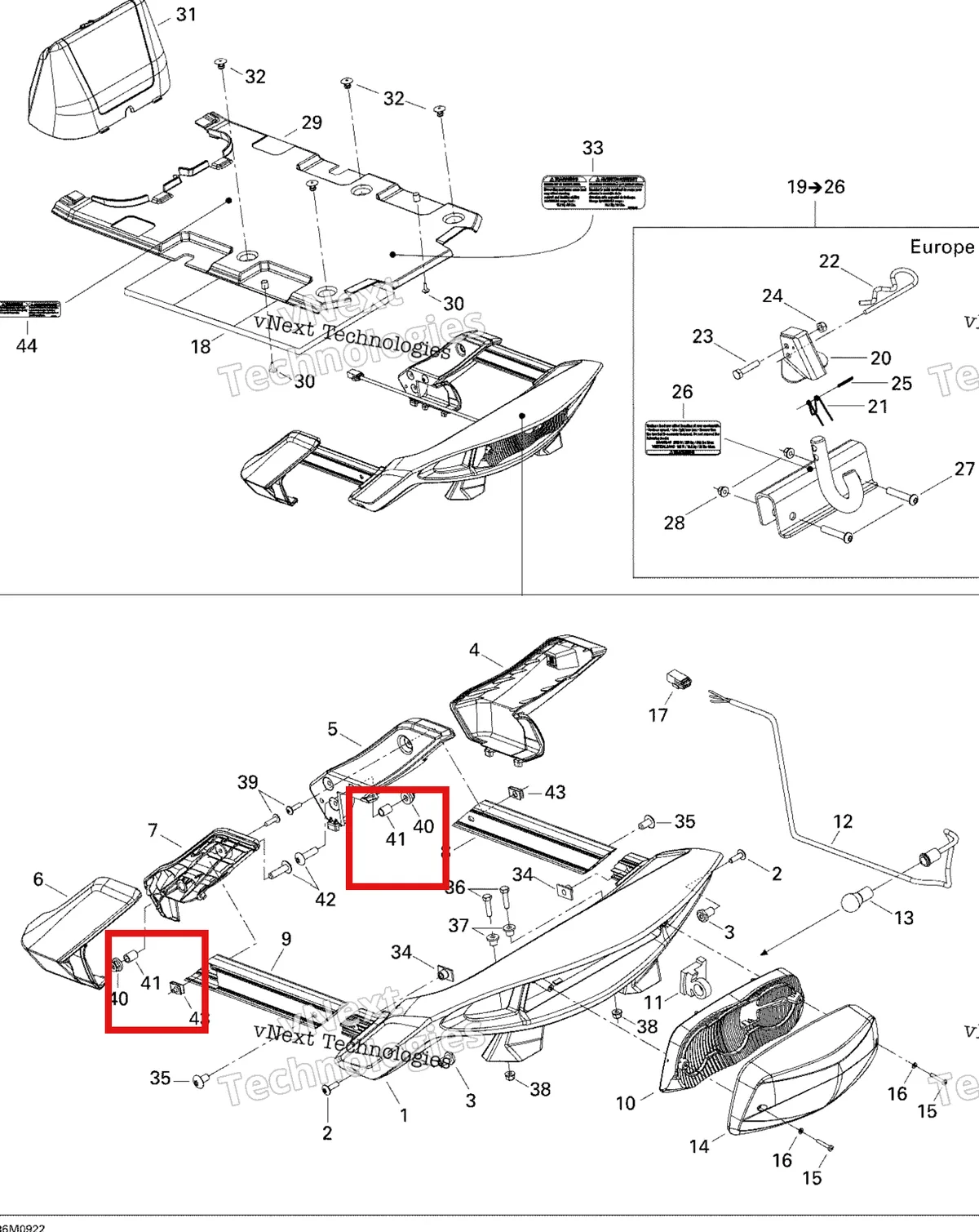 Деталь 511000325 (Втулка) на схеме узла 2009 Ski-Doo GTX Fan Luggage Rack