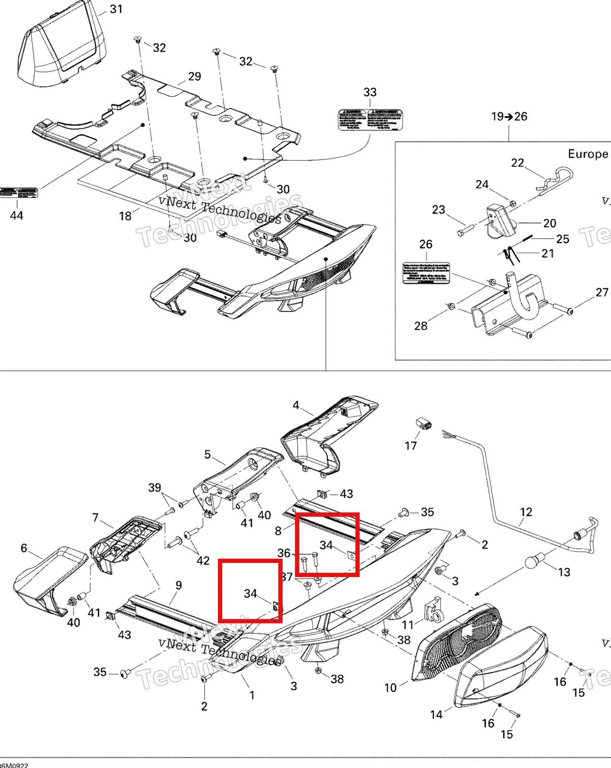 Деталь 511000341 (Деталь Insert-thread) на схеме узла 2009 Ski-Doo GTX Fan Luggage Rack