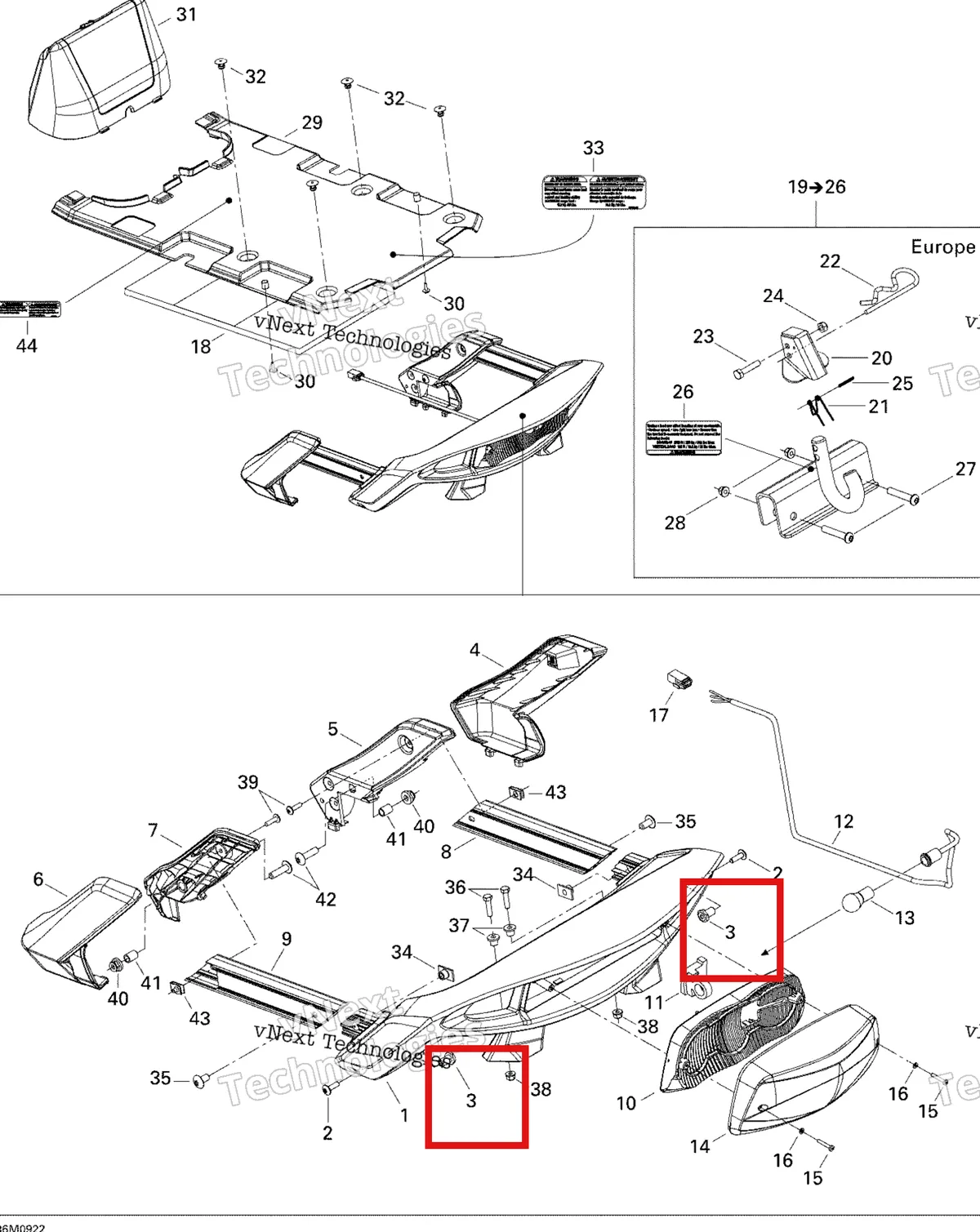 Деталь 511000398 (Вставка) на схеме узла 2009 Ski-Doo GTX Fan Luggage Rack