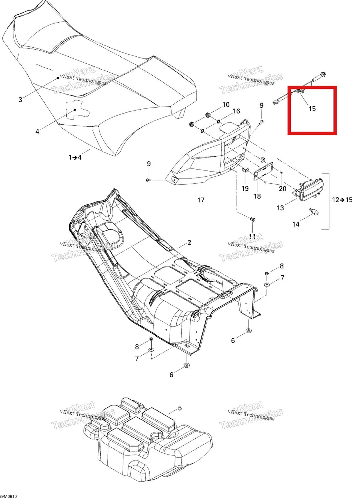 Деталь 511000445 на схеме узла 2006 Ski-Doo MX Z 440 Racing Seat