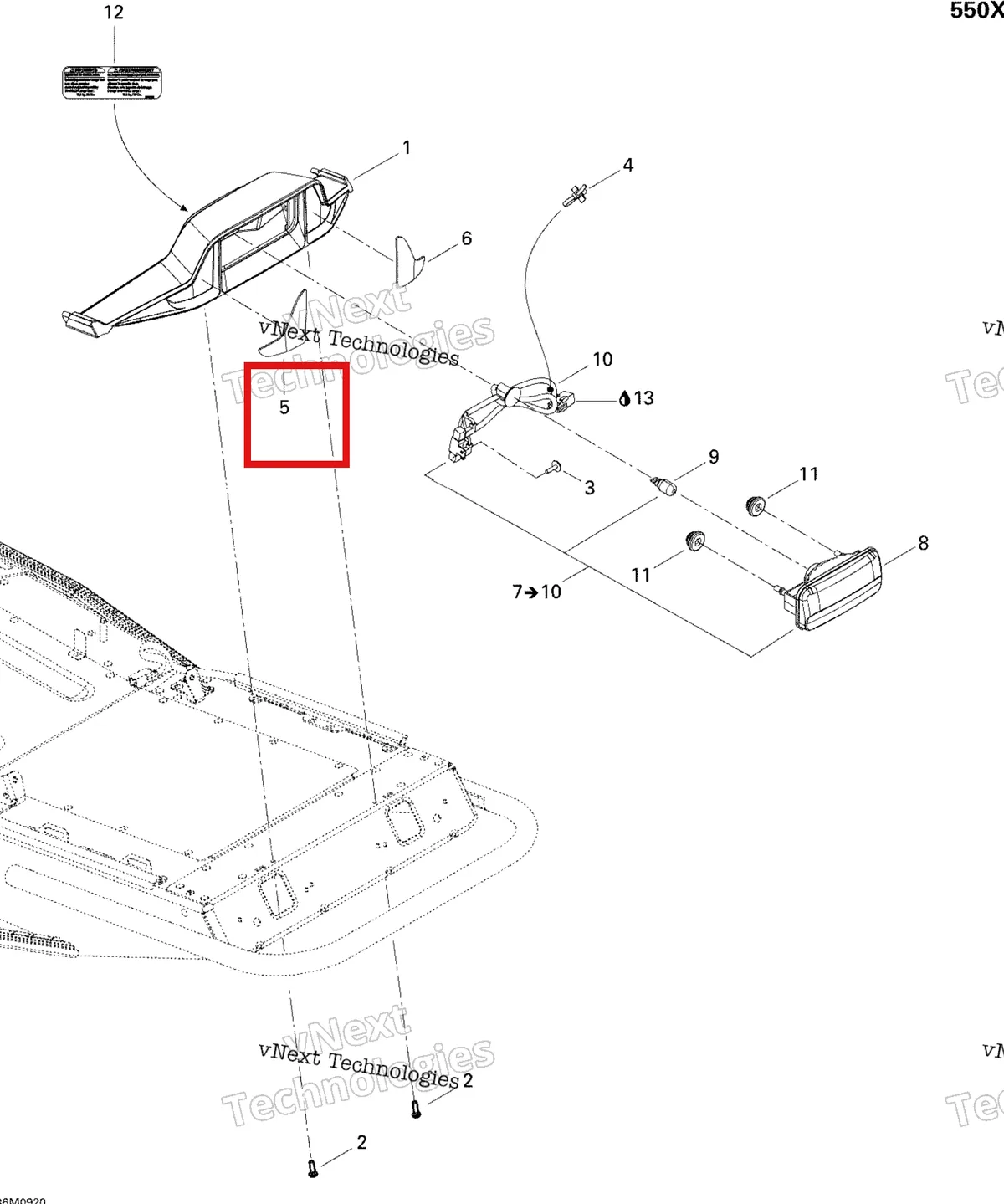 Деталь 511000459 на схеме узла 2009 Ski-Doo MX Z 550X Luggage Rack