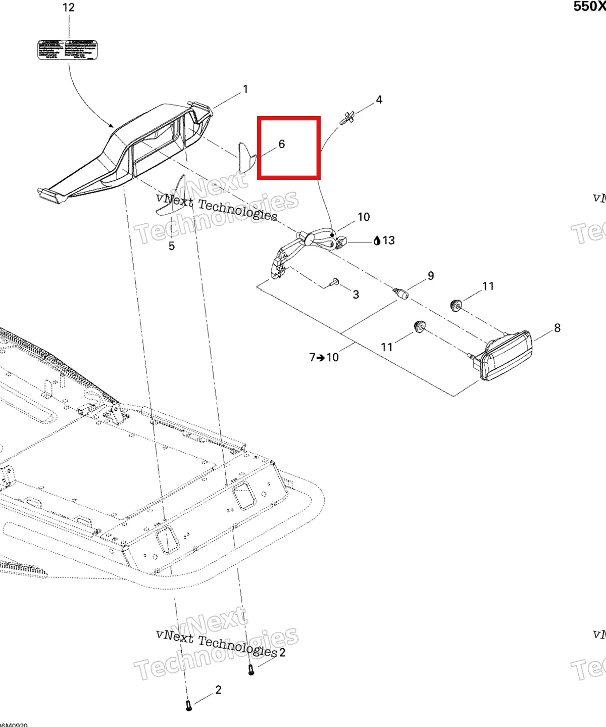 Деталь 511000460 на схеме узла 2009 Ski-Doo MX Z 550X Luggage Rack