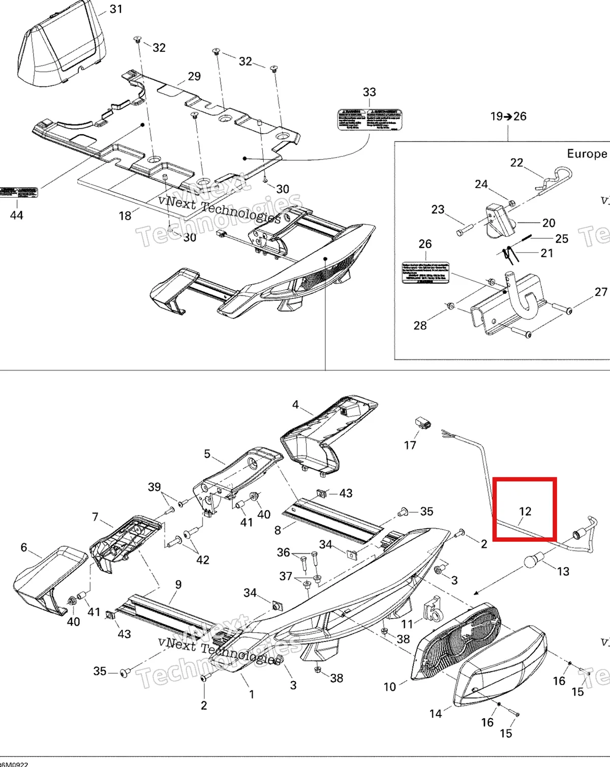 Деталь 511000466 на схеме узла 2009 Ski-Doo GTX Fan Luggage Rack