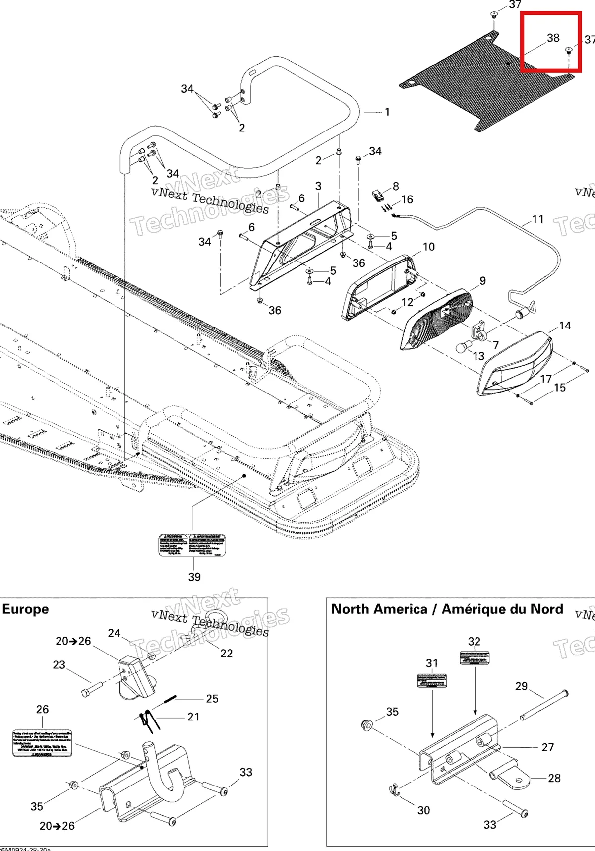 Деталь 511000495 (Ковер) на схеме узла 2009 Ski-Doo Legend Touring Luggage Rack