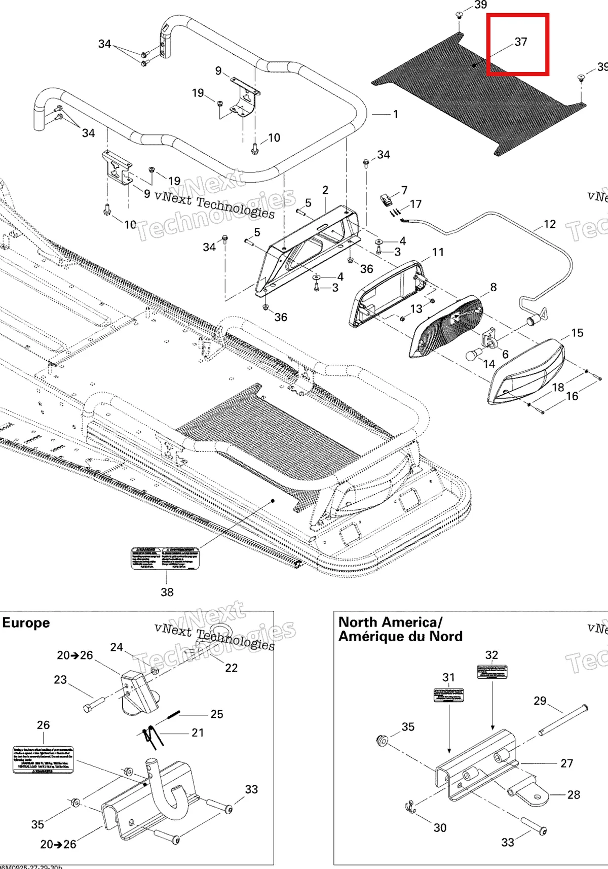 Деталь 511000496 (Ковер) на схеме узла 2009 Ski-Doo Skandic Tundra LT 550F Luggage Rack