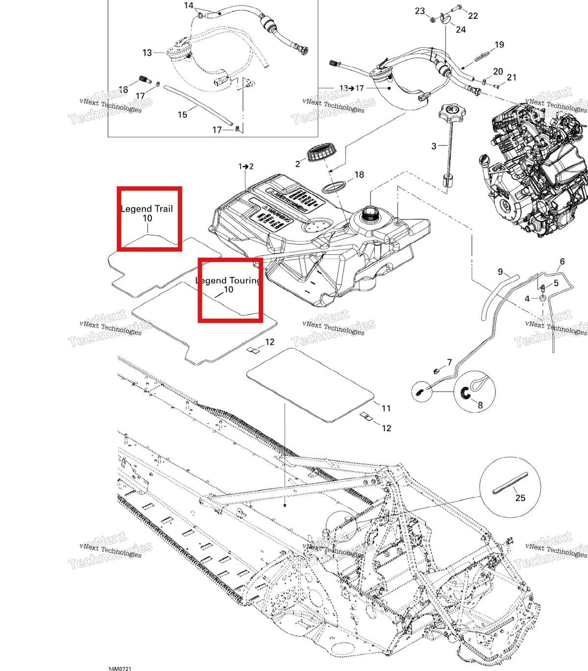 Деталь 511000498 на схеме узла 2007 Ski-Doo Legend Touring V800 Fuel System