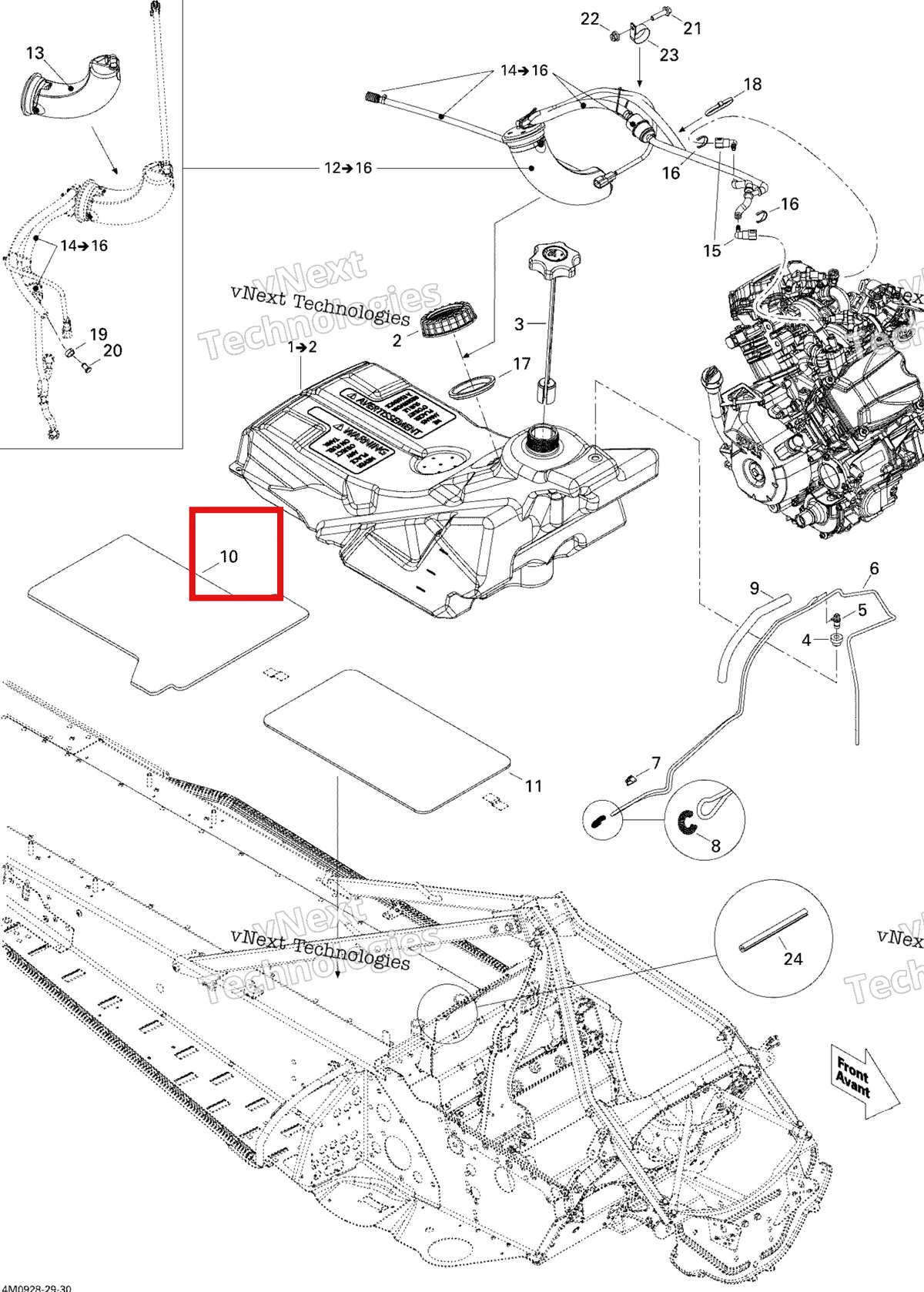 Деталь 511000499 (Ковер) на схеме узла 2009 Ski-Doo Legend Touring Fuel System