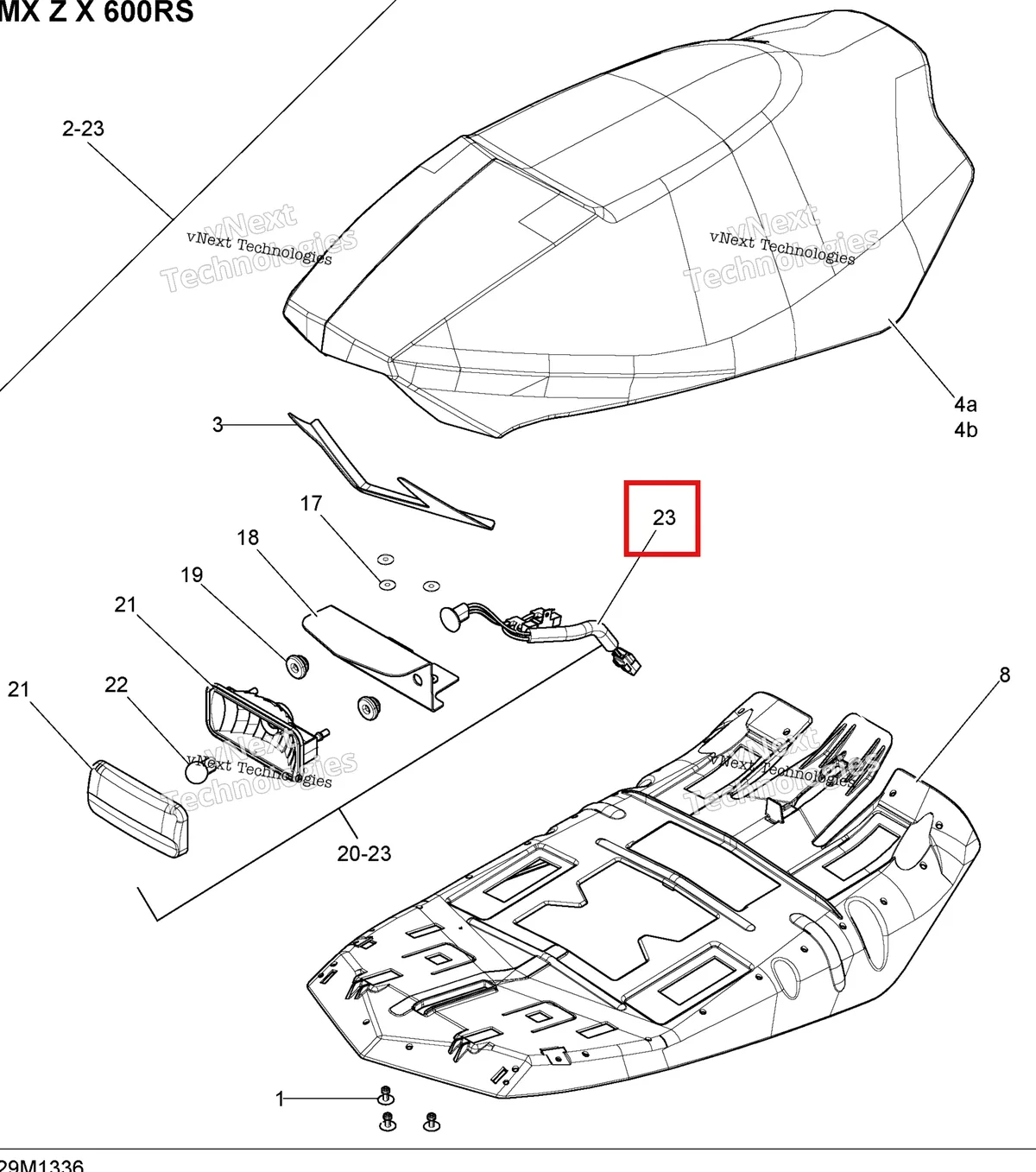 Деталь 511000508 на схеме узла 2013 Ski-Doo MXZ X 600RS XP Seat