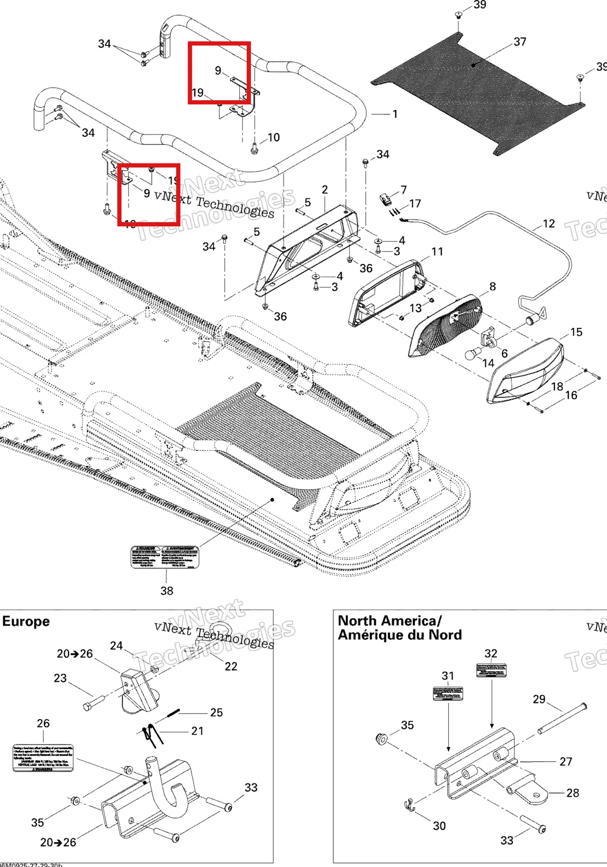 Деталь 511000517 (Деталь Renfort) на схеме узла 2009 Ski-Doo Skandic Tundra LT 550F Luggage Rack