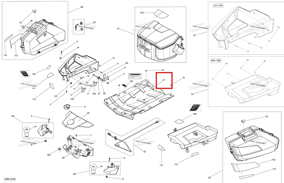 Деталь 511000531 на схеме узла 2013 Ski-Doo GRAND TOURING LE & SE 1200 XR Luggage Rack