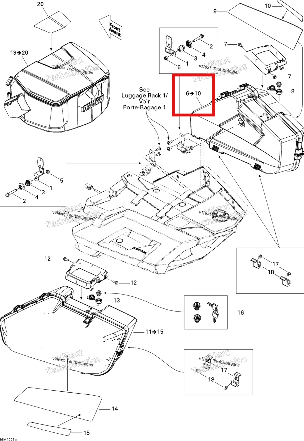 Деталь 511000689 на схеме узла 2012 Ski-Doo Grand Touring LE & SE 1200 XR Luggage Rack 2_Se North America