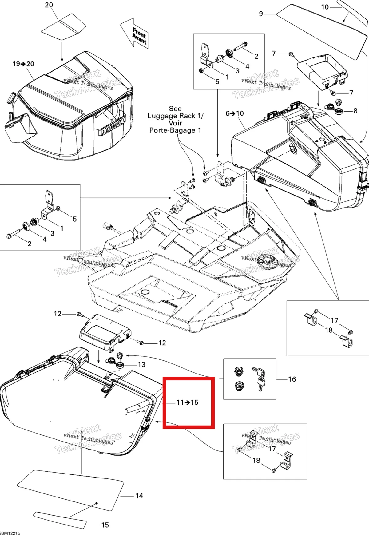 Деталь 511000690 на схеме узла 2012 Ski-Doo Grand Touring LE & SE 1200 XR Luggage Rack 2_Se North America