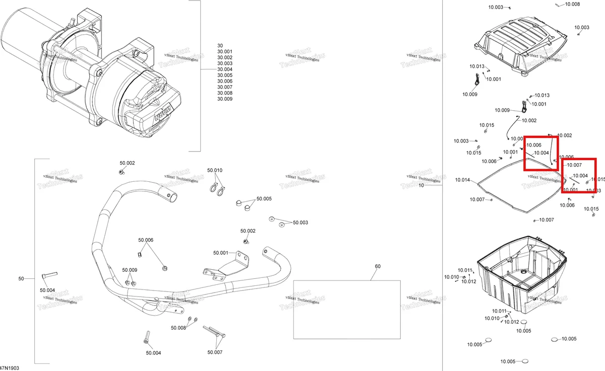 Деталь 511000702 (Деталь Pin. Not Shown) на схеме узла 2019 Ski-Doo EXPEDITION LE-SE 600HO E-TEC Options - 600Ho E-Tec - Package Se