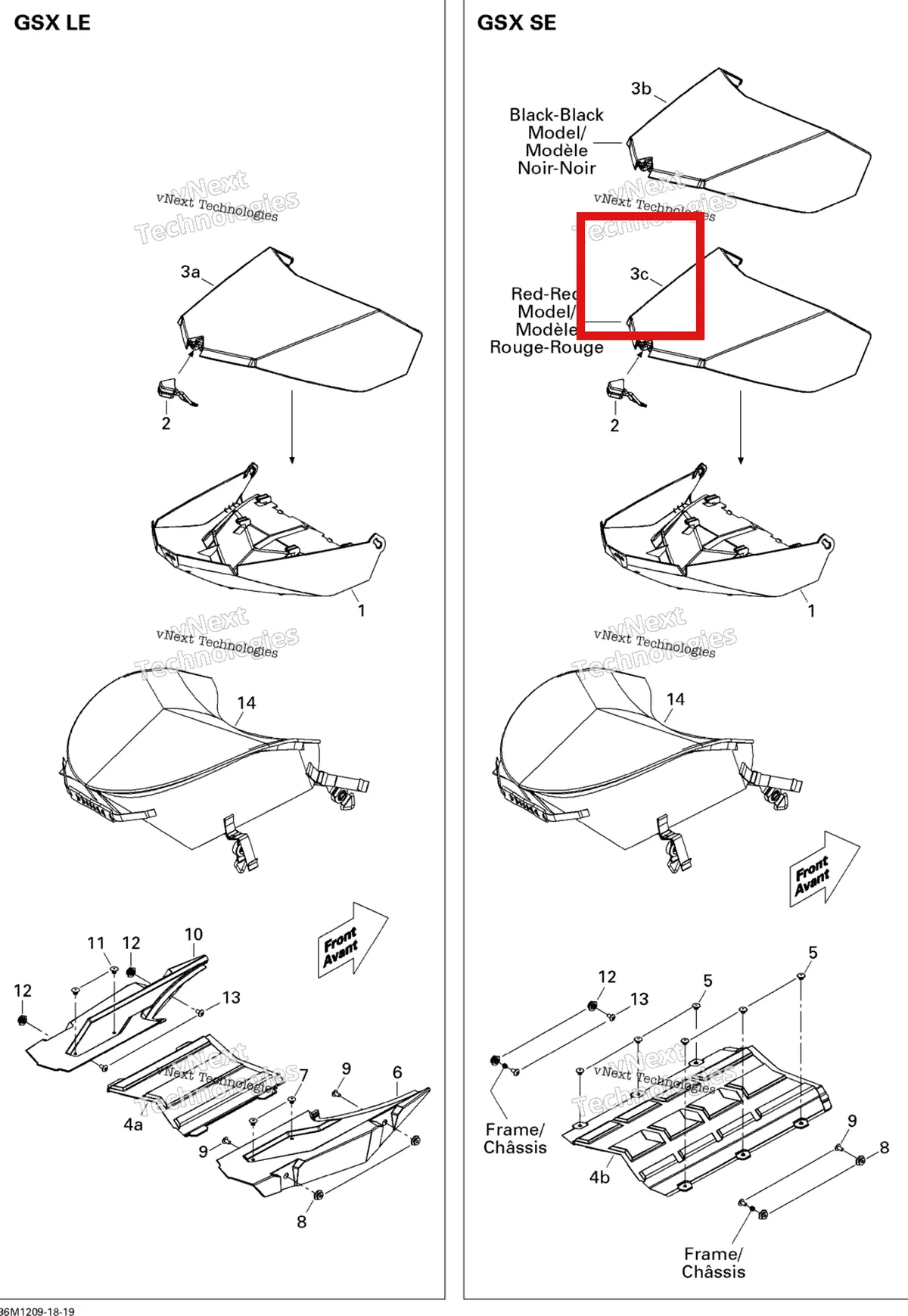 Деталь 511000735 на схеме узла 2012 Ski-Doo GSX SE 600HOETEC Luggage Rack