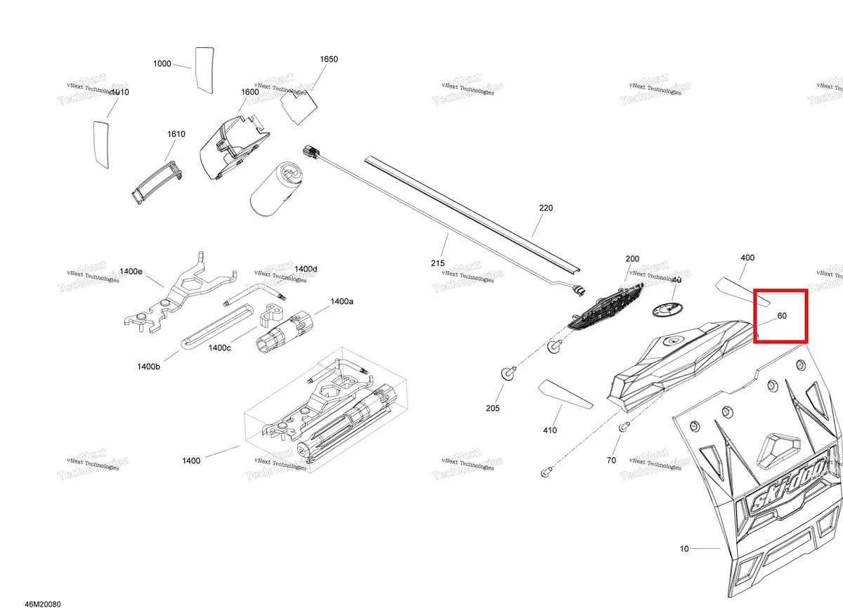 Деталь 511000810 на схеме узла 2020 Ski-Doo TUNDRA 600HO E-TEC Utilities