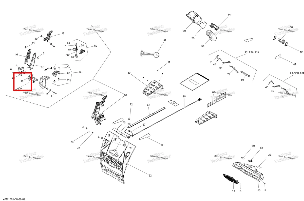 Деталь 511001056 на схеме узла 2016 Ski-Doo GRAND TOURING - 2-STROKE Utilities