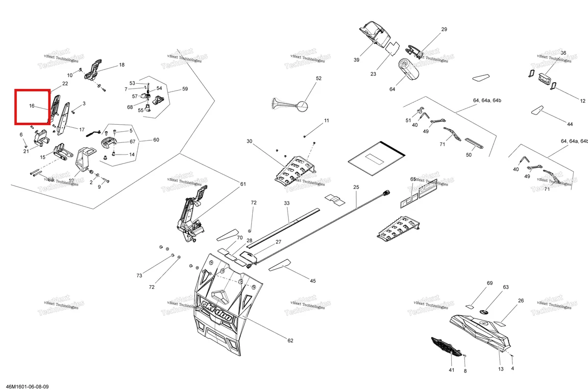 Деталь 511001059 на схеме узла 2016 Ski-Doo GRAND TOURING - 2-STROKE Utilities
