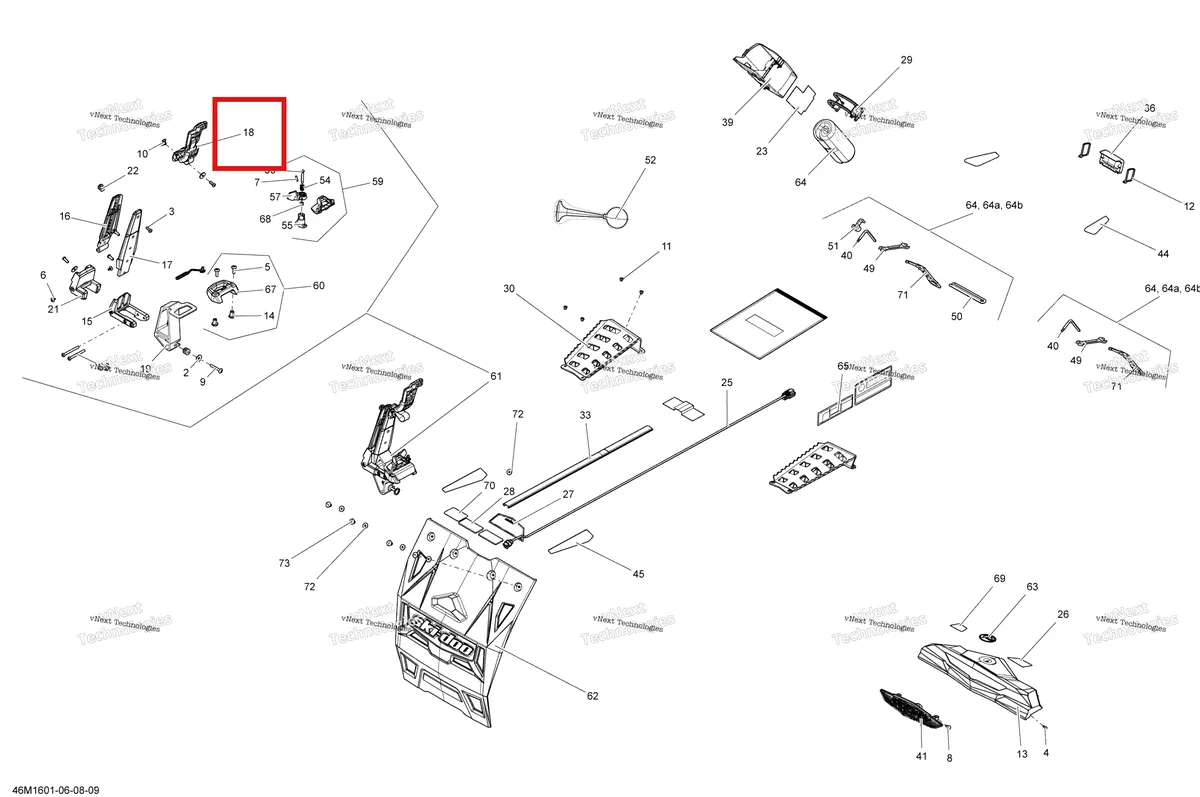 Деталь 511001063 на схеме узла 2016 Ski-Doo GRAND TOURING - 2-STROKE Utilities