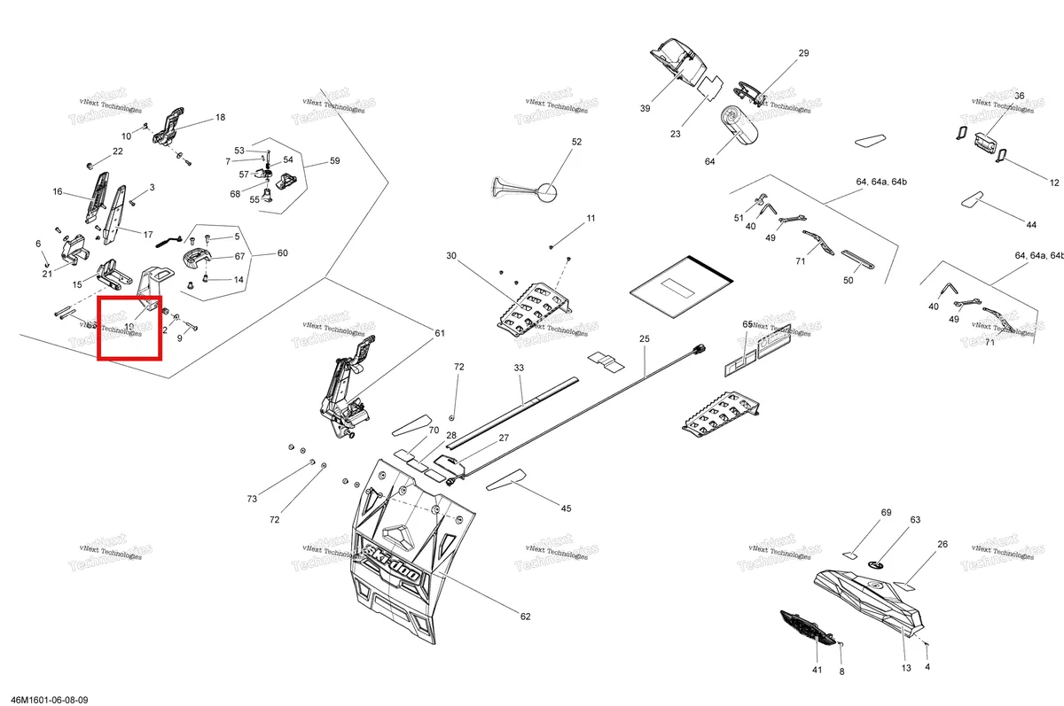 Деталь 511001067 на схеме узла 2016 Ski-Doo GRAND TOURING - 2-STROKE Utilities