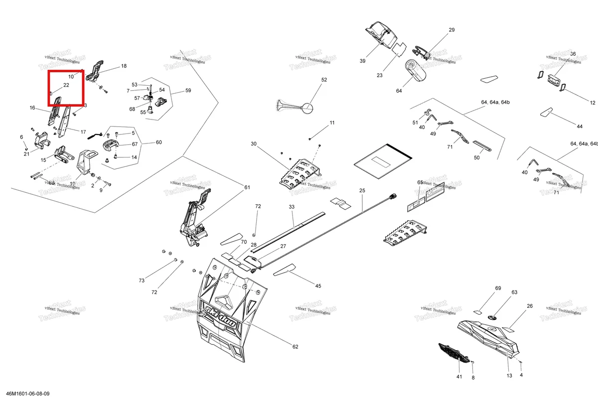 Деталь 511001072 на схеме узла 2016 Ski-Doo GRAND TOURING - 2-STROKE Utilities