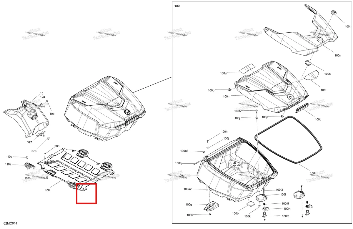 Деталь 511001899 на схеме узла 2023 Ski-Doo GRAND TOURING 900 ACE - LTD Body - Cargo