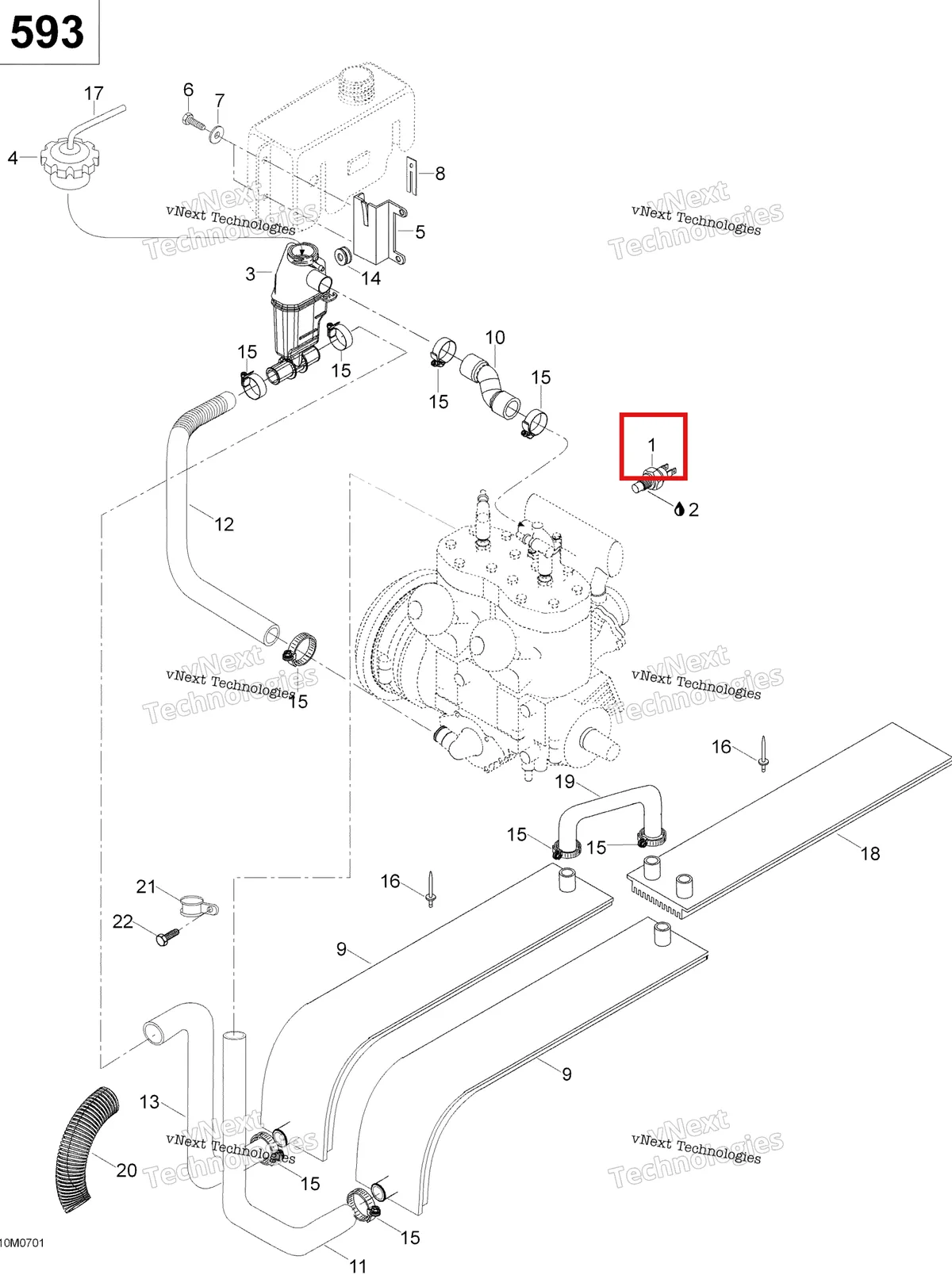Схема применяемости: Система охлаждения, Ski-Doo Skandic 600 512047000