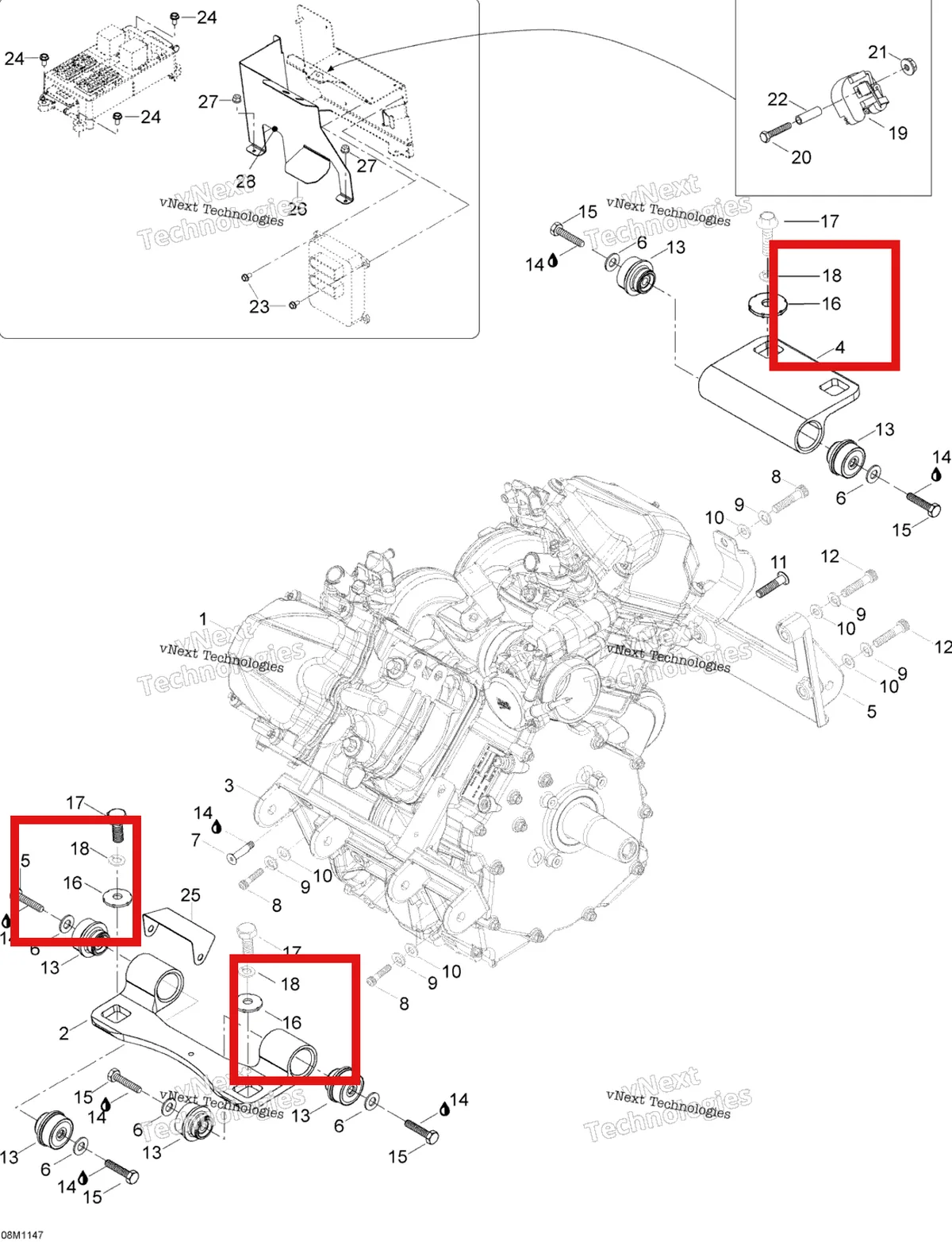 Деталь 512056700 (Шайба Стопорная) на схеме узла 2012 Ski-Doo Skandic SWT V800 YetiII Engine And Engine Support