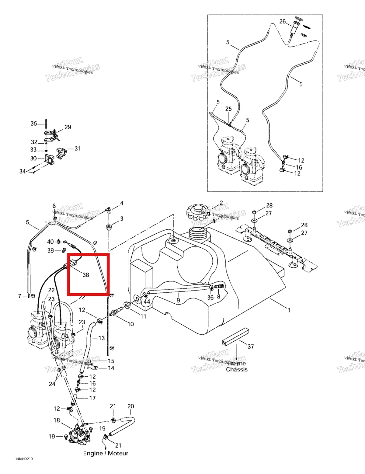 Деталь 512058901 (Трос) на схеме узла 2002 Ski-Doo MX Z X 440 Fuel System