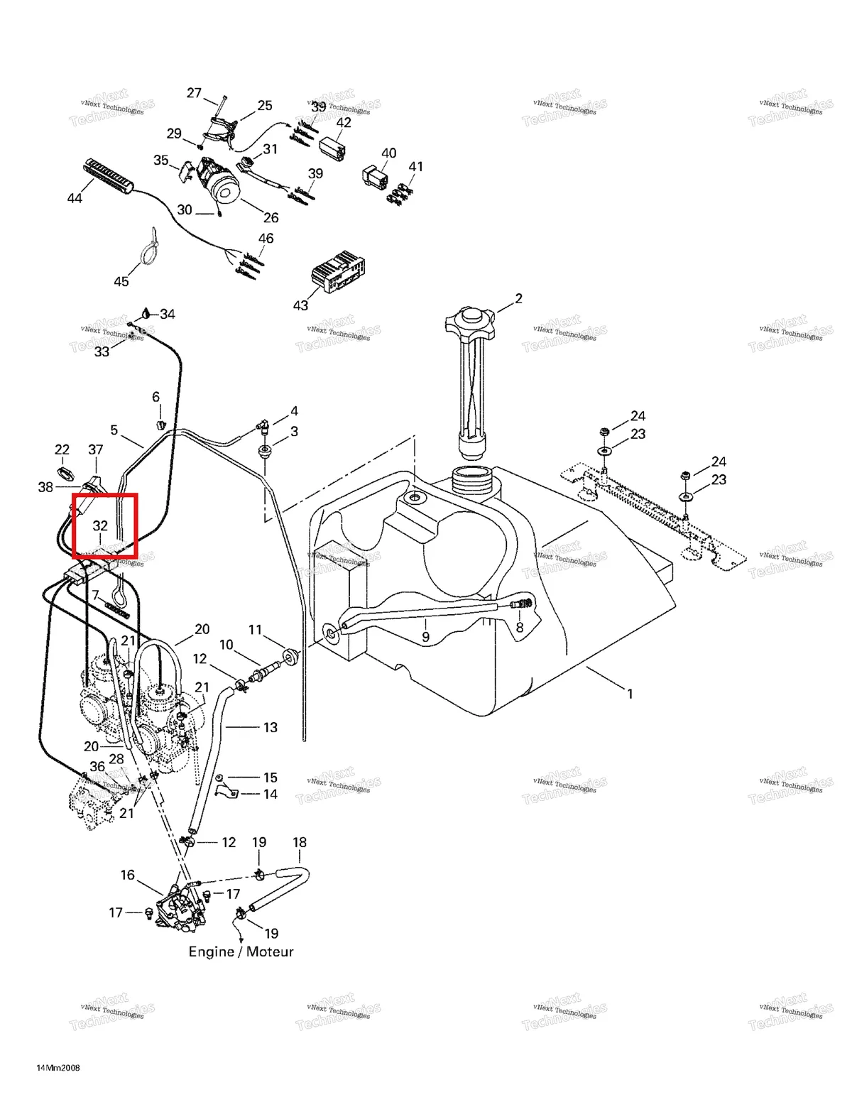 Деталь 512058902 на схеме узла 2000 Ski-Doo Summit 600/SB Fuel System