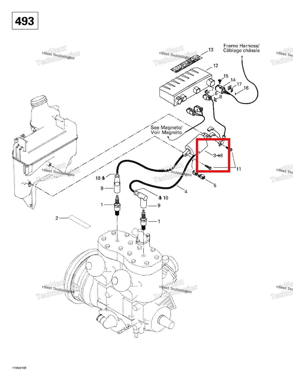 Деталь 512059039 (Деталь Ignition Coil Assy. Includes Items 2 Thru 6) на схеме узла