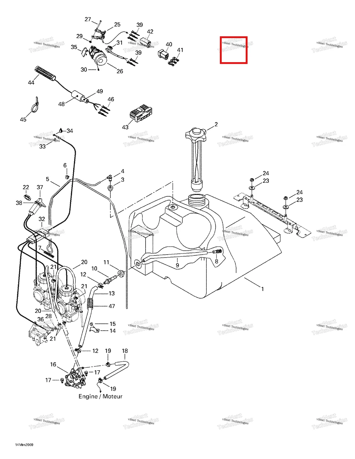 Деталь 512059172 на схеме узла 2000 Ski-Doo MX Z 600 SB Black Fuel System