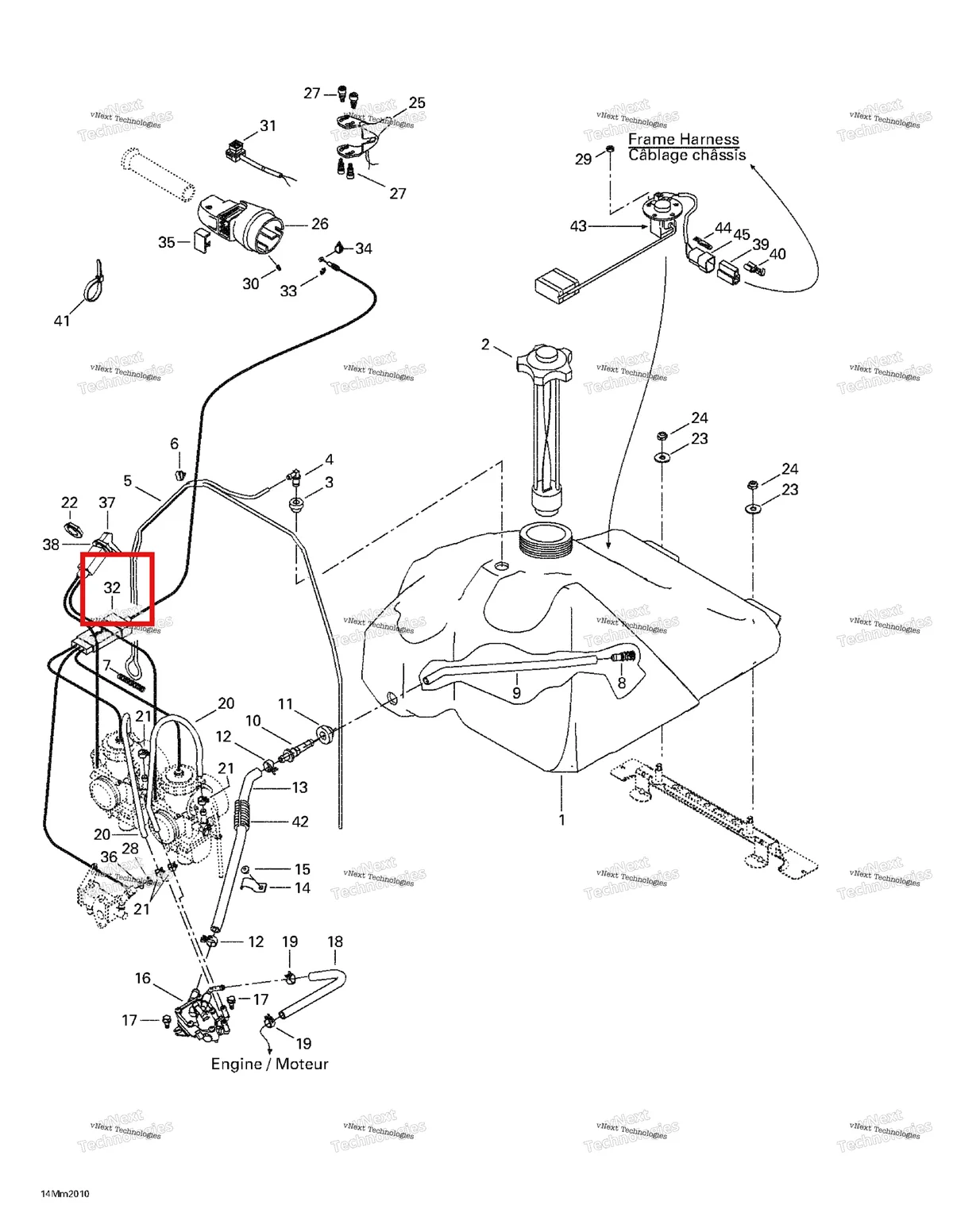 Деталь 512059188 на схеме узла 2000 Ski-Doo Formula Deluxe 600/700 Fuel System