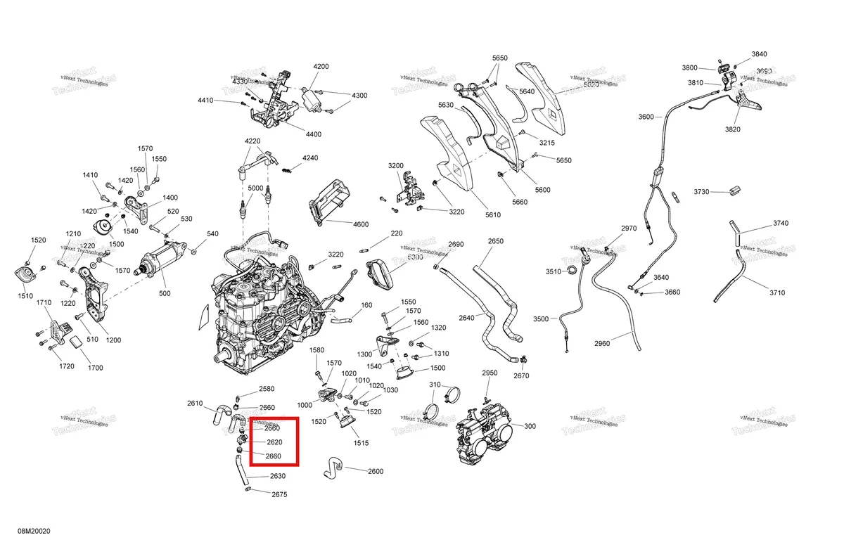 Деталь 512059324 (Клапан) на схеме узла 2020 Ski-Doo SUMMIT 600 CARB Engine - System