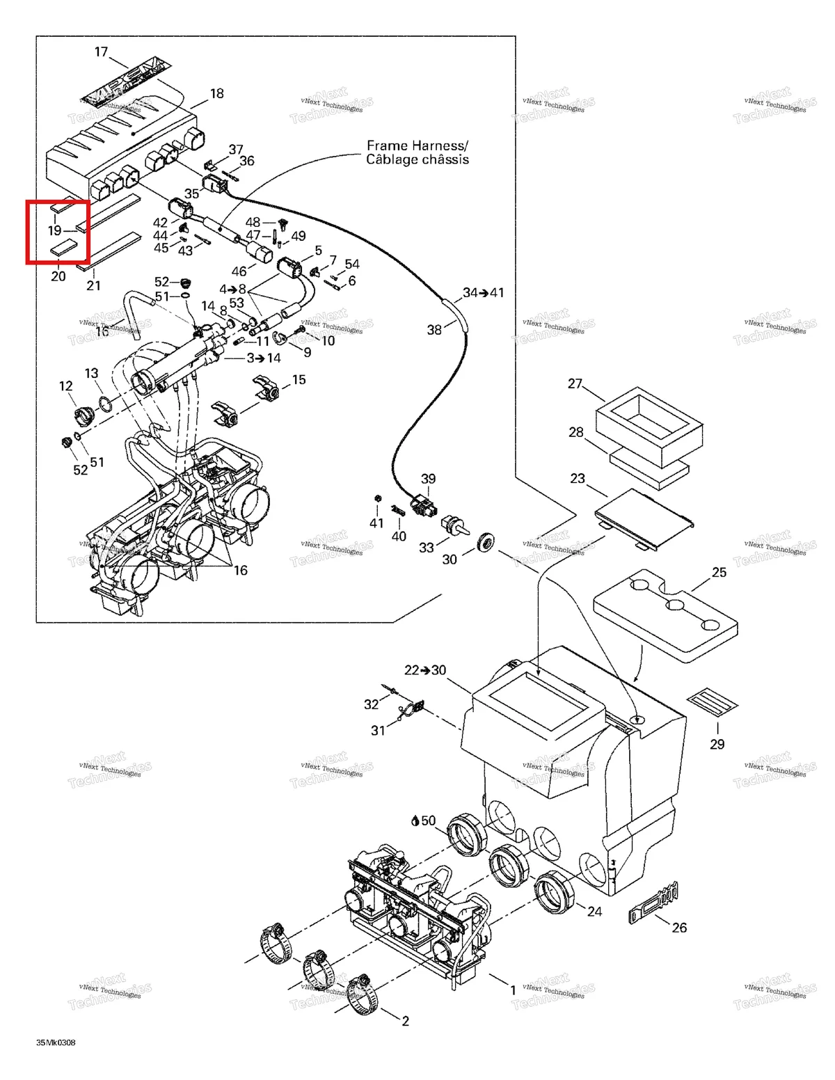 Деталь 512059338 на схеме узла 2003 Ski-Doo Mach Z Air Intake System